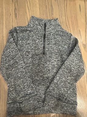 Boys Grey Zip-Up Hoodie Size 8 Casual Lightweight Jacket Like New